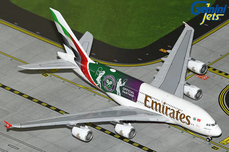 GeminiJets Emirates Airbus A380-800 A6-EOE "Wimbledon 2024" Livery 1/400 Scale