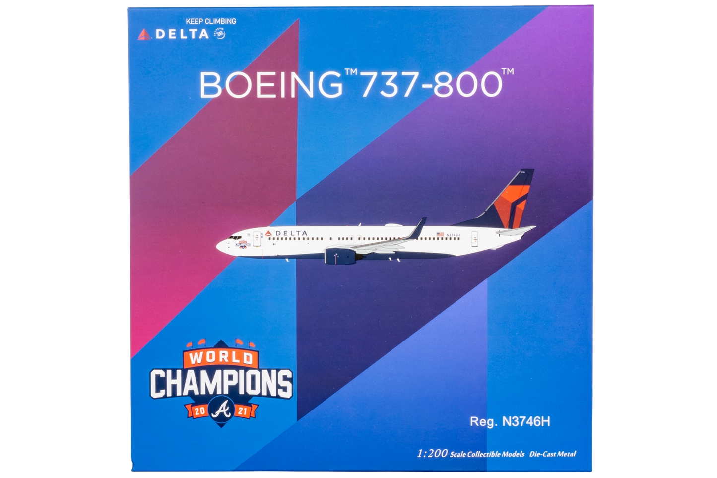 Delta Air Lines 737-800/w N3746H (Atlanta Braves' World Champions) (with stand)