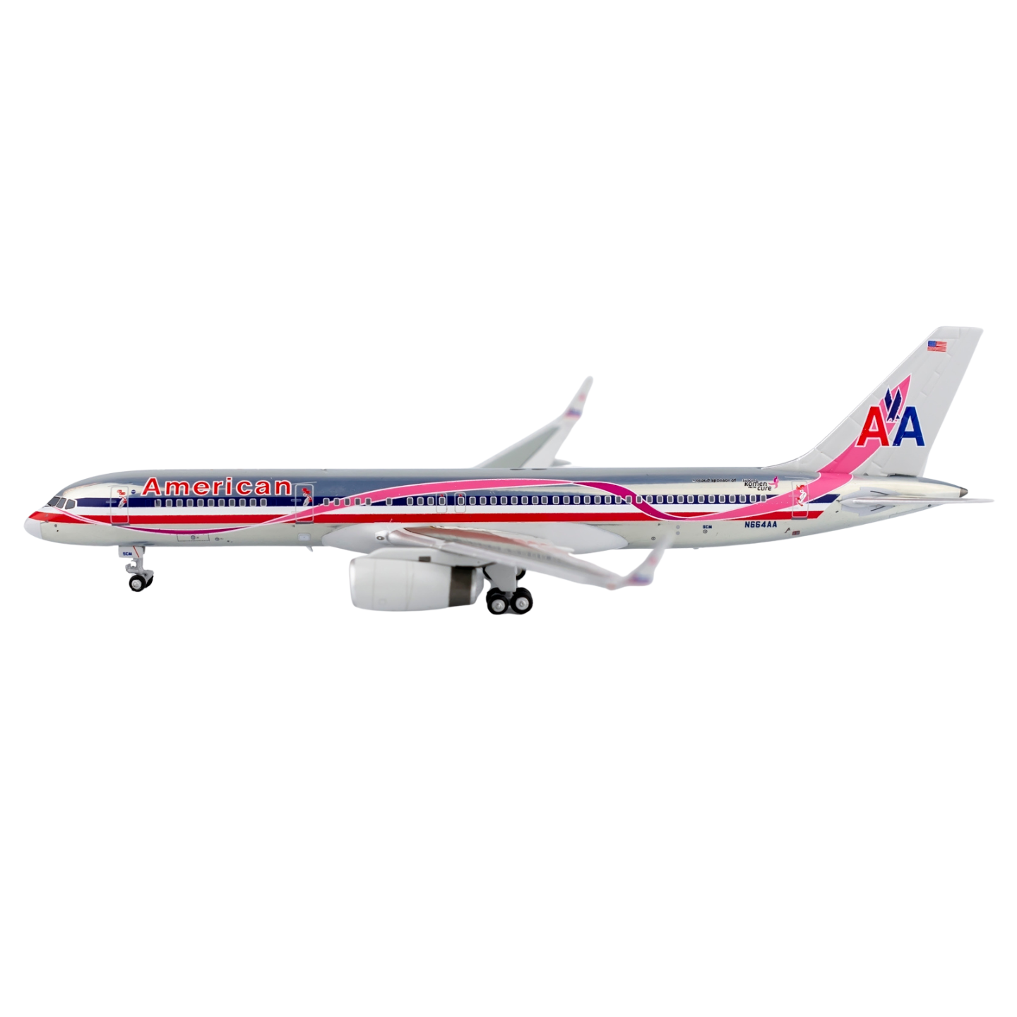 American Airlines Boeing 757‑200 (N664AA) “Breast Cancer Awareness"