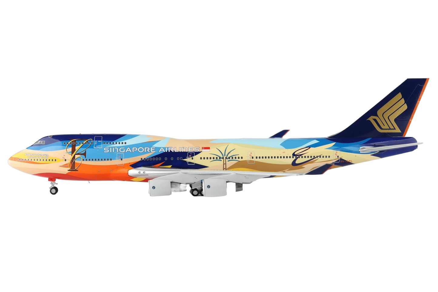 Singapore Airlines Boeing 747-400 9V-SPL "TROPICAL " (With Stands)