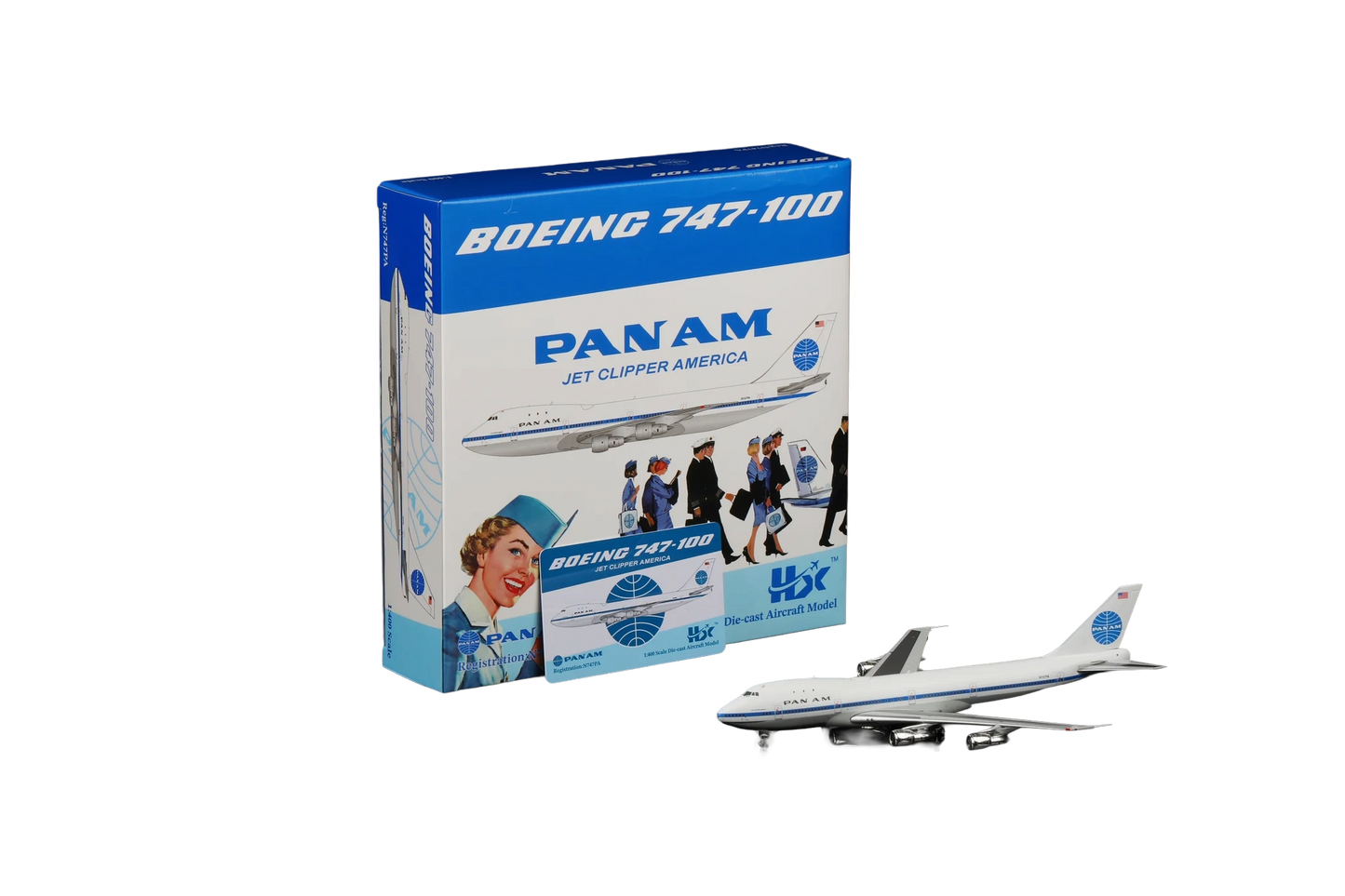 Pan Am Jet Clipper American N747PA Boeing B747-100  (With Stands)