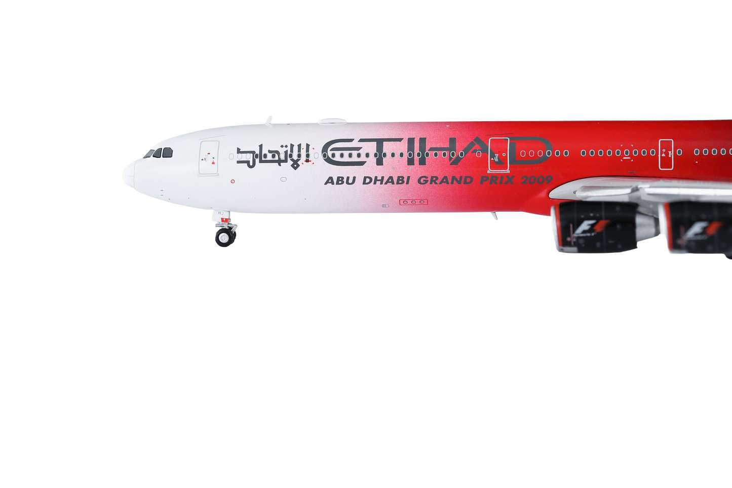 Etihad Airways A340-642 A6-EHJ "Abu Dhabi GP 2009"Flaps-Down (With Stands)